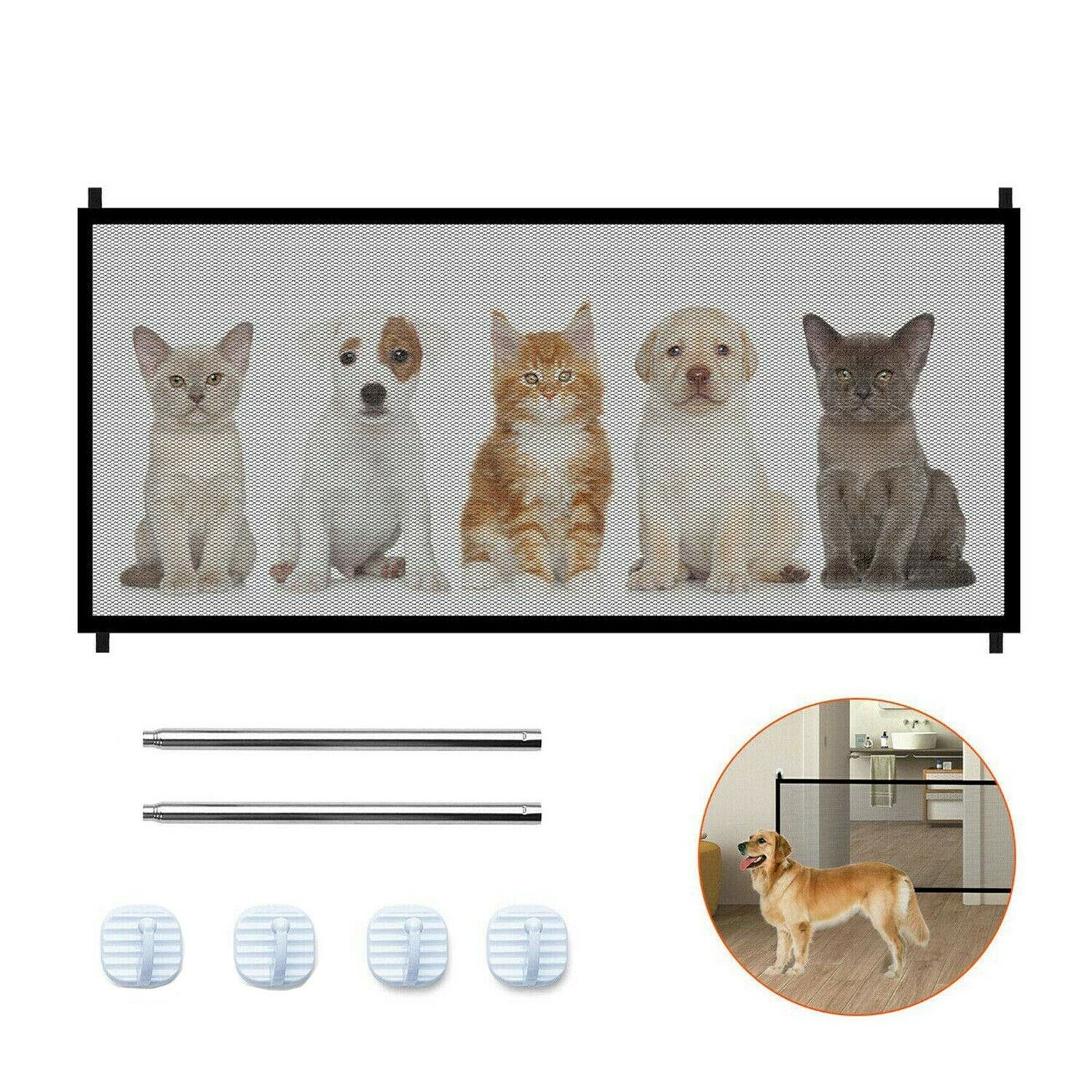 "Ingenious Mesh Pet Gate – Safe Dog Fence & Enclosure" - Daily Life Supplies