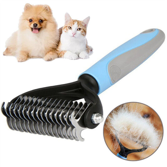 "Double-Sided Pet Grooming Brush & Deshedding Rake for Dogs and Cats" - Daily Life Supplies