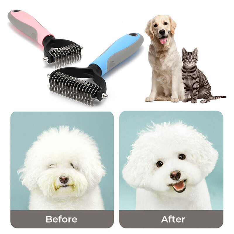 "Double-Sided Pet Grooming Brush & Deshedding Rake for Dogs and Cats" - Daily Life Supplies