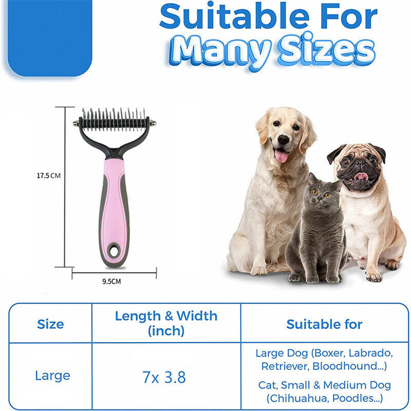 "Double-Sided Pet Grooming Brush & Deshedding Rake for Dogs and Cats" - Daily Life Supplies