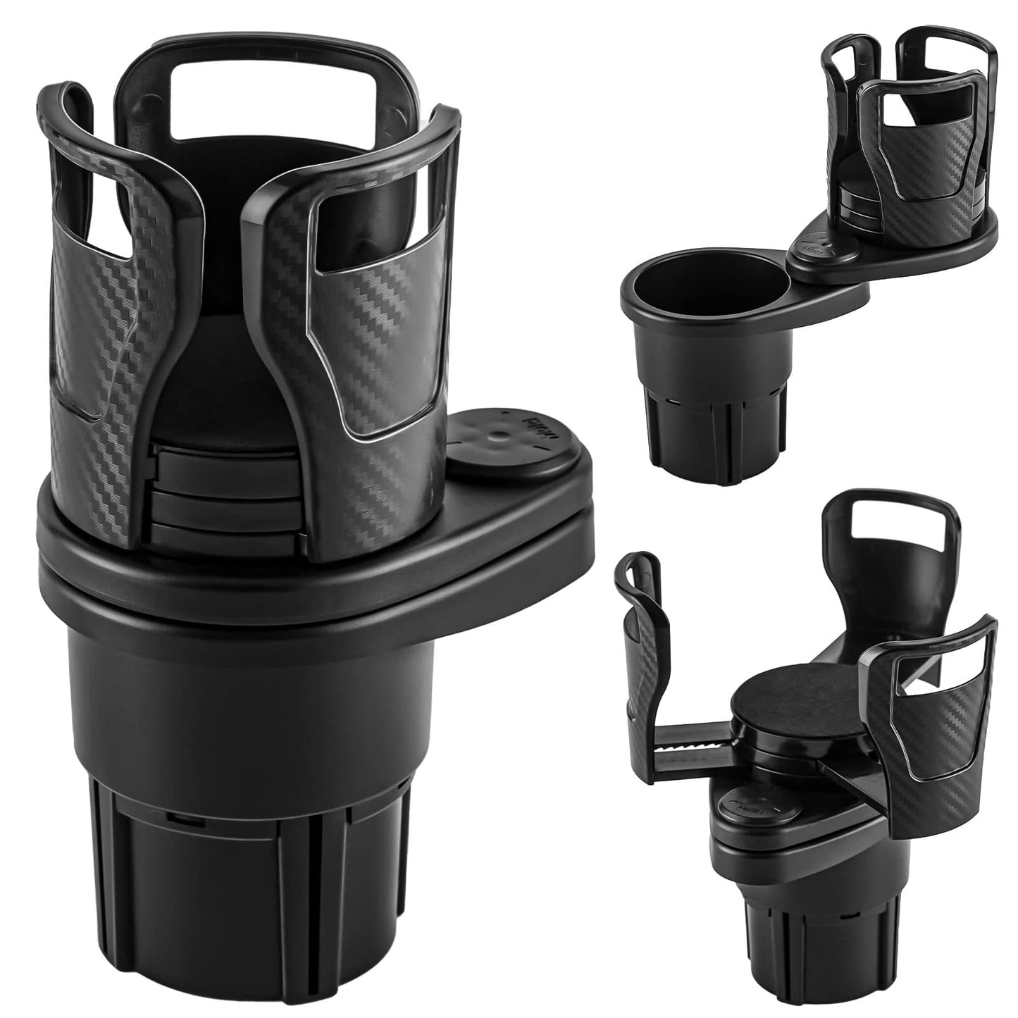 "360° Rotatable Car Cup Holder & Phone/Sunglasses Organizer"