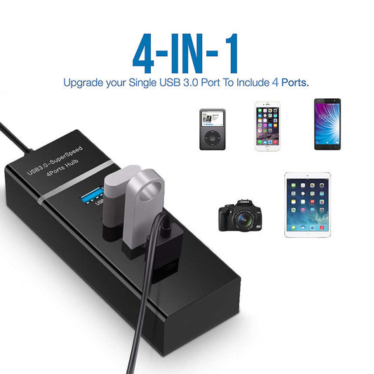 "4-in-1 USB Hub Splitter High-Speed Adapter for PC & Laptop"