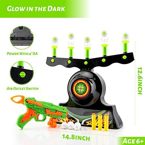 Glow-in-the-Dark Floating Target Practice Set with Blaster Gun, Foam Balls & Darts for Kids