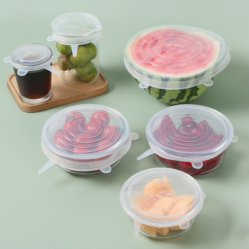 6Pcs Reusable Silicone Stretch Lids – Fresh-Keeping Food Covers for Storage - Daily Life Supplies