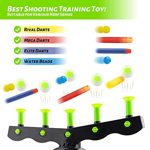 Glow-in-the-Dark Floating Target Practice Set with Blaster Gun, Foam Balls & Darts for Kids