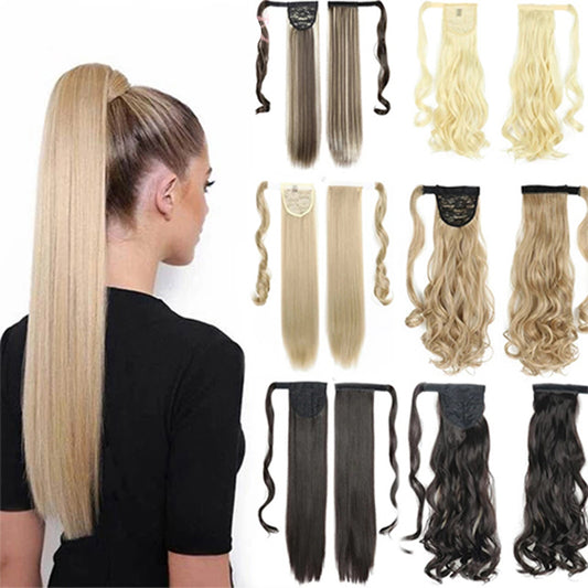 Long Straight Clip-In Ponytail Hair Extension - Heat Resistant Synthetic Fake Hair - Daily Life Supplies