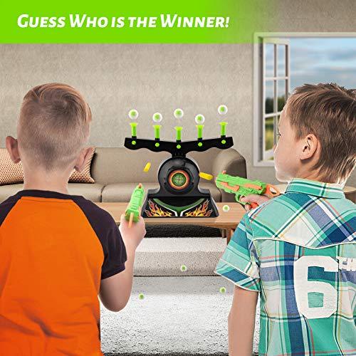 Glow-in-the-Dark Floating Target Practice Set with Blaster Gun, Foam Balls & Darts for Kids