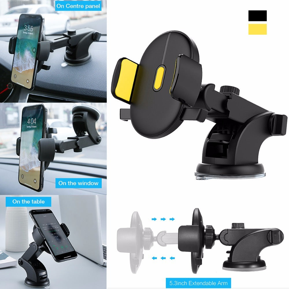 "Telescopic Car Phone Holder with Suction Cup for Dashboard"