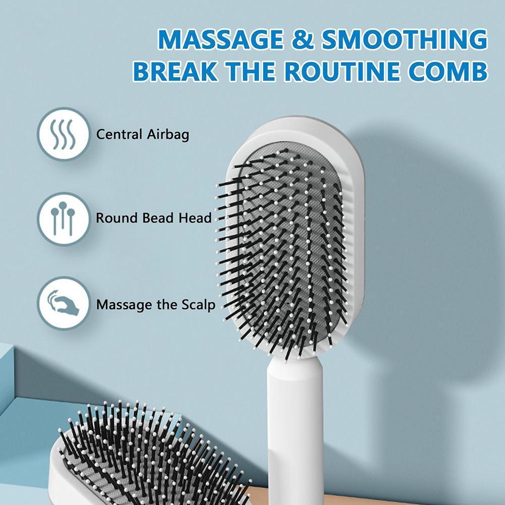 "Self-Cleaning Hair Brush - Scalp Massage & Anti-Hair Loss" - Daily Life Supplies