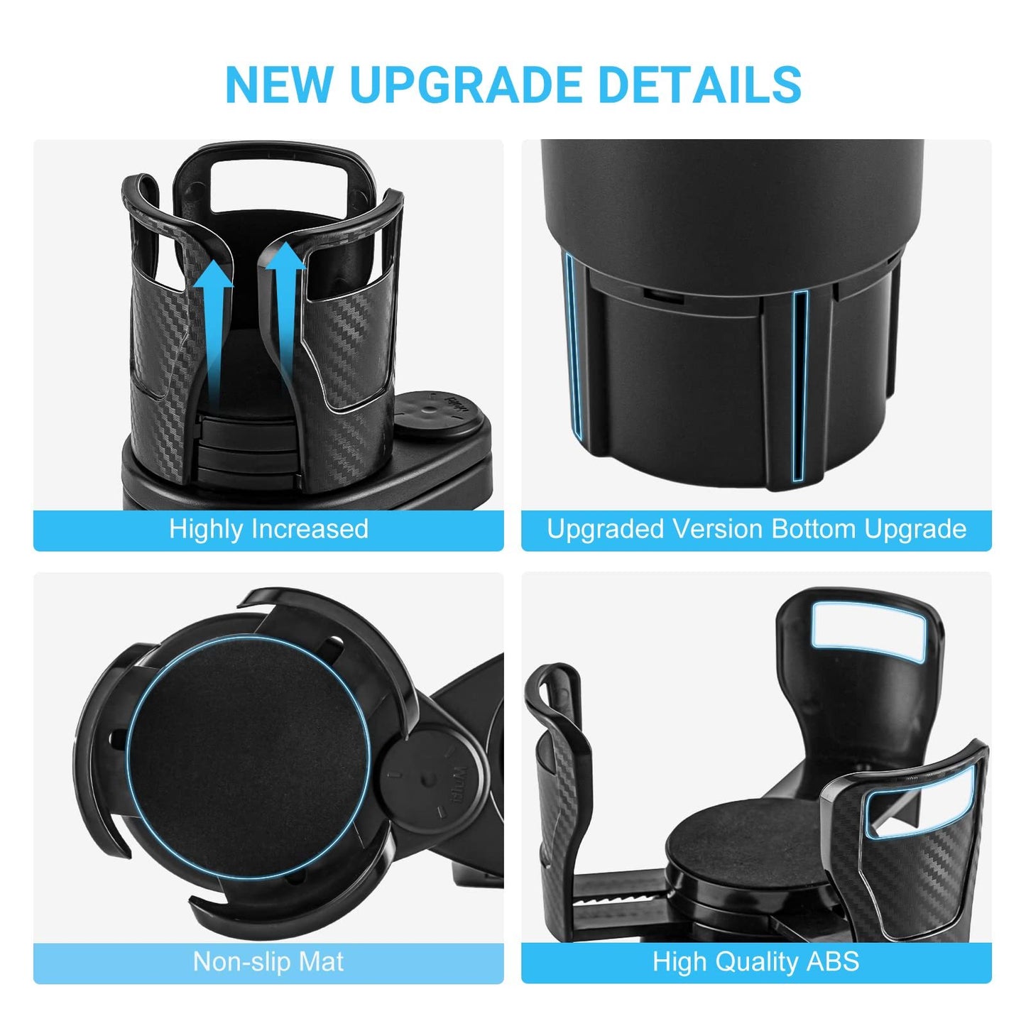 "360° Rotatable Car Cup Holder & Phone/Sunglasses Organizer"