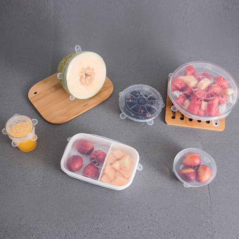 6Pcs Reusable Silicone Stretch Lids – Fresh-Keeping Food Covers for Storage - Daily Life Supplies