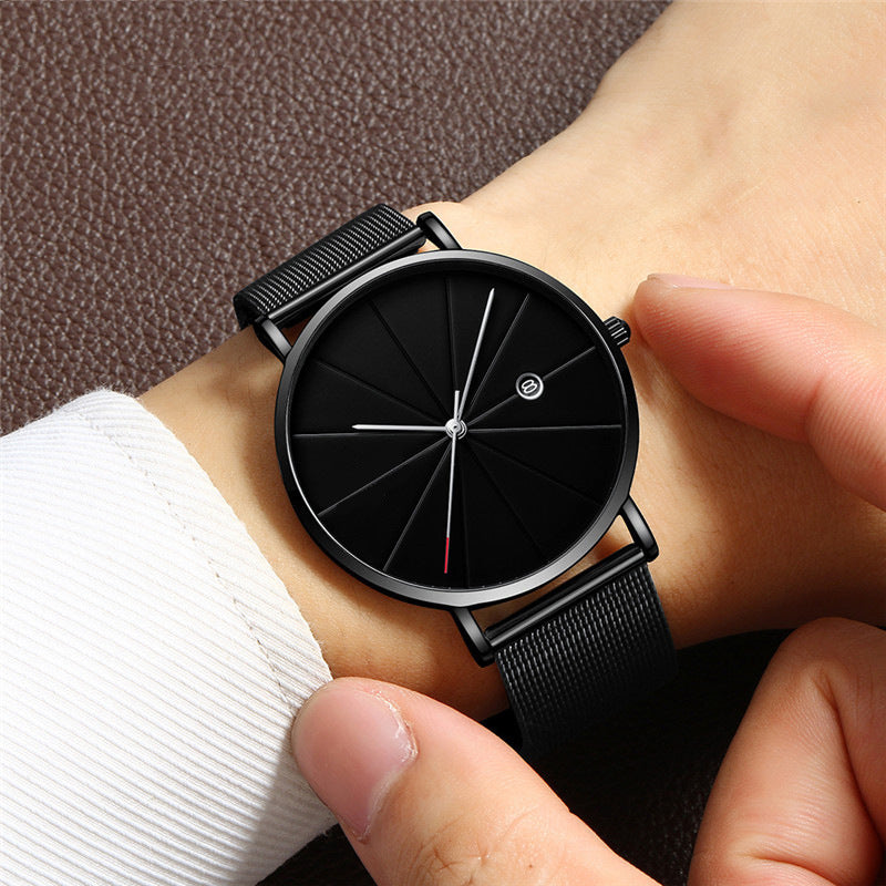 Simple calendar watch male creative waterproof quartz watch - Daily Life Supplies