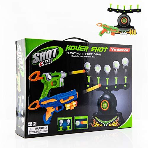 Glow-in-the-Dark Floating Target Practice Set with Blaster Gun, Foam Balls & Darts for Kids