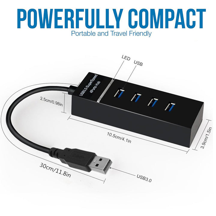 "4-in-1 USB Hub Splitter High-Speed Adapter for PC & Laptop"