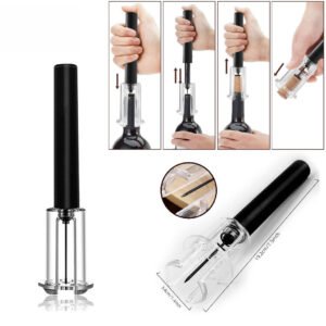 Air Pressure Wine Opener Set – 4-Piece Easy Cork Removal Kit Easy Cork Remover with Foil Cutter