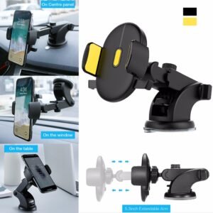 Long Arm Telescopic Car Phone Holder Dashboard Mount with Strong Suction Cup