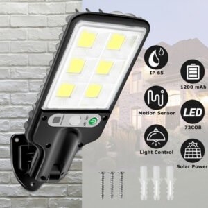 LED Solar Motion Sensor Wall Light Bright Outdoor Lamp for Garden, Yard & Garage