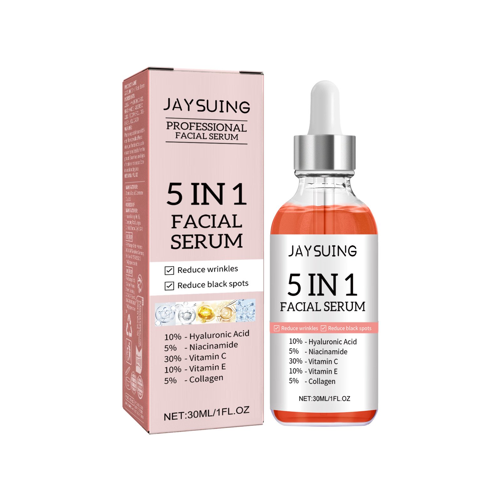 5-in-1 Vitamin C Serum – Anti-Aging, Hydrating & Brightening Collagen Serum Reduces Wrinkles & Brightens Skin