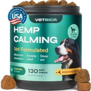 Calming Dog Treats Chicken Flavor Stress & Anxiety Relief Chews for Travel, Separation & Vet Visits (130 Count)