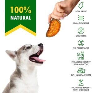 Sweet Potato Chips Treats for Dogs All-Natural, Grain-Free, Healthy & Tasty Snacks (300 g / 10.6 oz)
