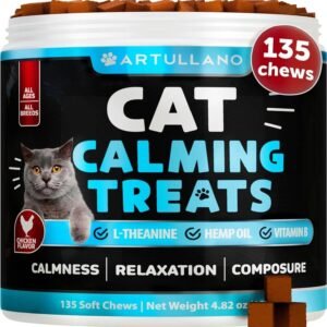 Hemp Calming Treats for Cats Natural Anxiety & Stress Relief with Melatonin for Cats & Kittens