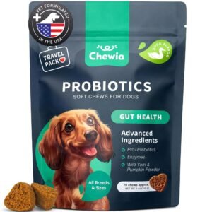Probiotics & Digestive Enzymes for Dogs Gut Health,Coprophagia Deterrent,Skin & Allergy Support (180 Chewables)